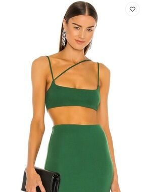x REVOLVE Amira Crop Top in Green
Michael Costello Size Small asymmetrical Strap